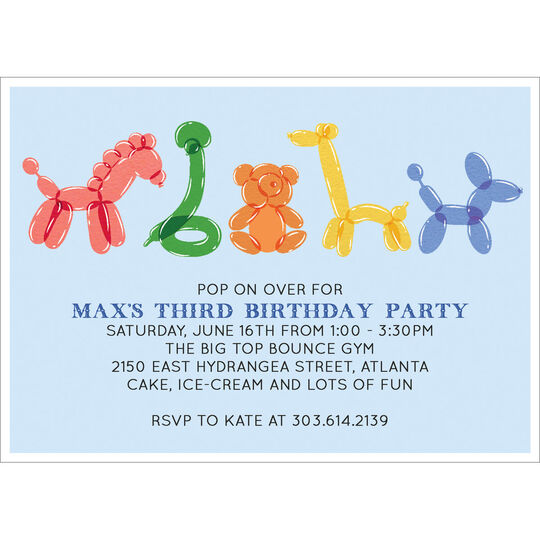 Balloon Animals Invitations